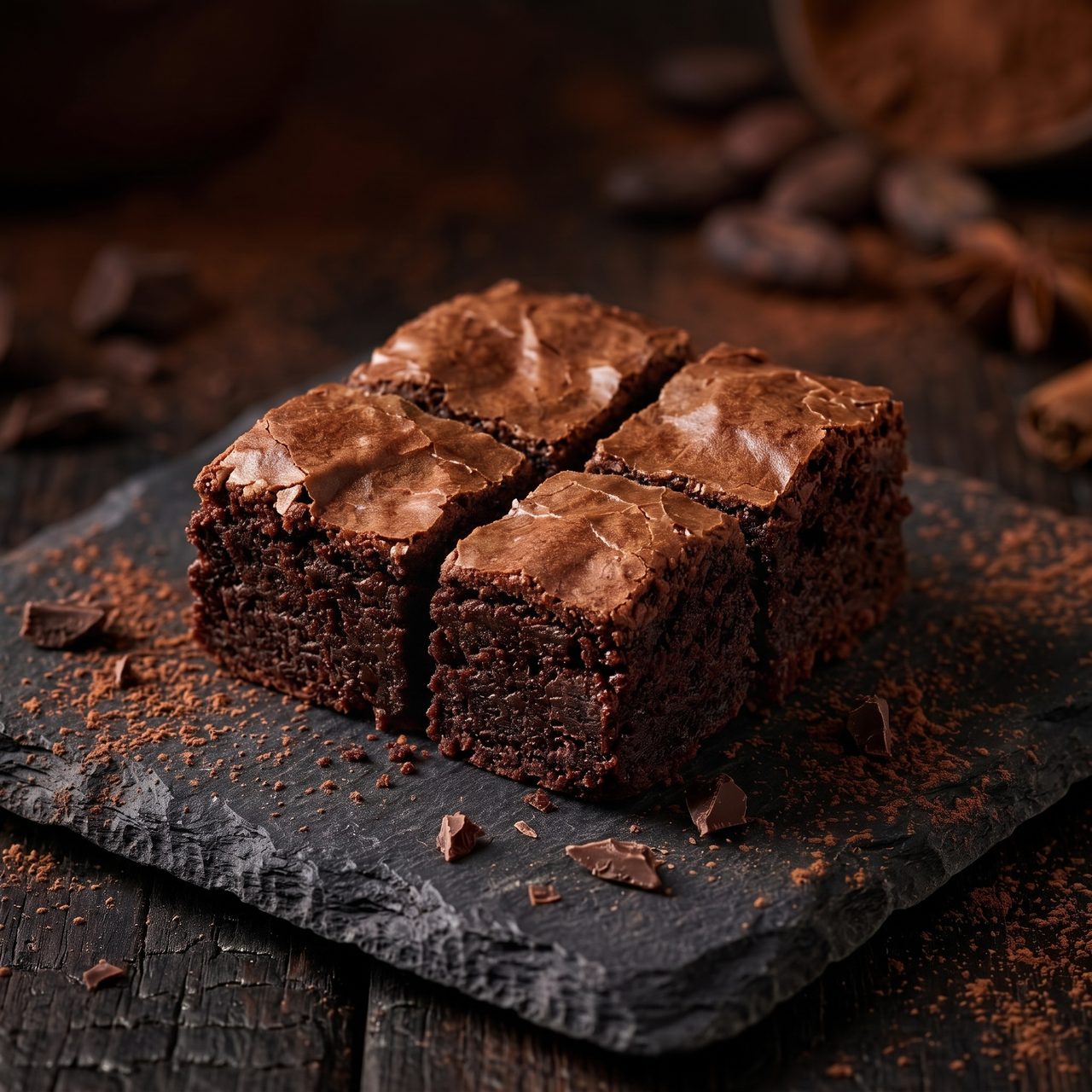 The OG Fudge Minis, bite-size squares of fudge brownie with a crackly top